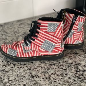 Dr Martens Kids Marley USA Flag print US 1 UK 13 EU 32 - Good condition